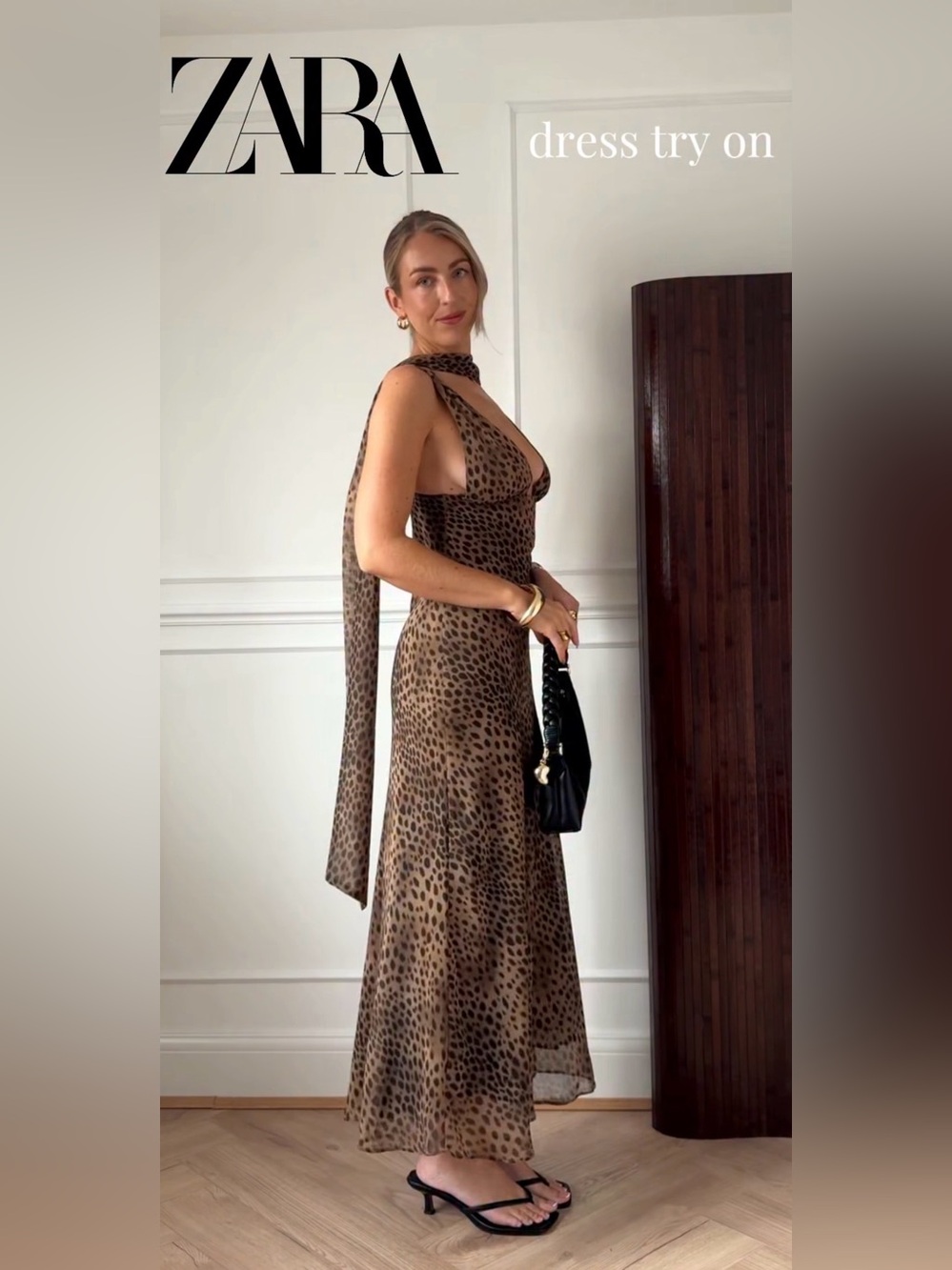 Zara Brown Leopard-Print Maxi Dress - Picture 12 of 12